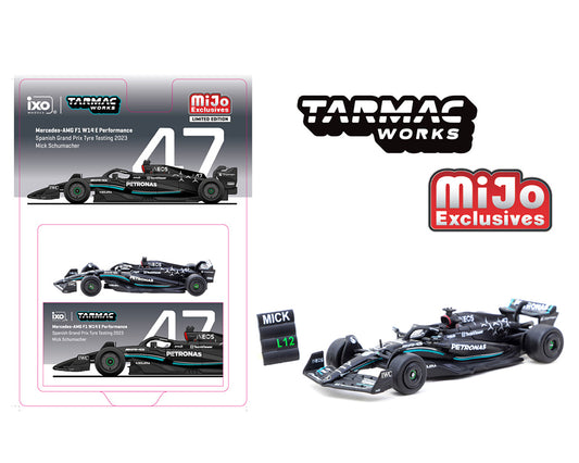 (Preorder) Tarmac Works 1:64 Mercedes-AMG F1 W14 E Performance Spanish Grand Prix Tyre Testing 2023 Mick Schumacher – Global64 – MiJo Exclusives Limited Edition