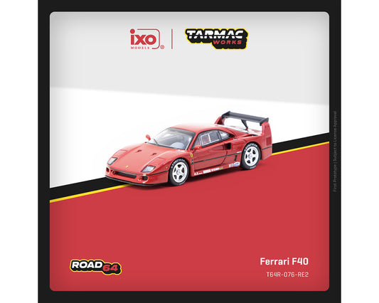 (Preorder) Tarmac Works 1:64 Ferrari F40 – Red – ixo Models Road64