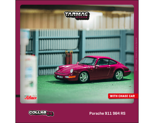 (Preorder) Tarmac Works 1:64 #017 Porsche 911 964 RS – Ruby Star – Collab64