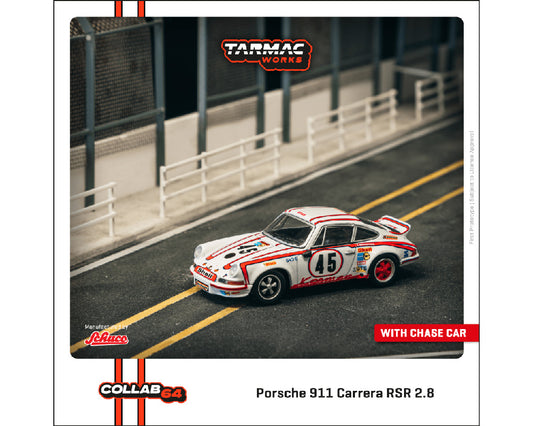 (Preorder) Tarmac Works 1:64 #023 Porsche 911 Carrera RSR 2.8 24h Le Mans 1973 #45 Winner – Collab64