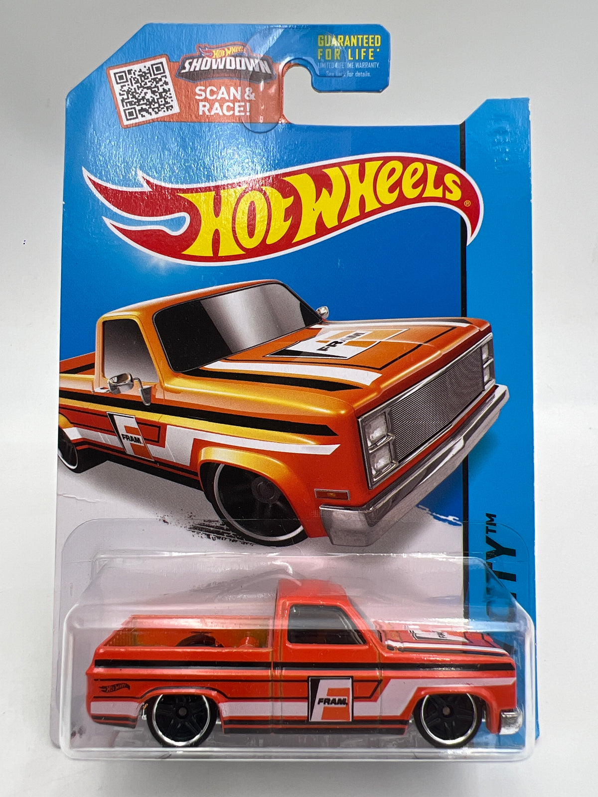2015 Hot Wheels City #16 83 Chevy Silverado Fram Orange W/Protector