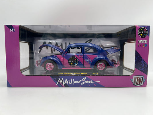 M2 Machines 1/24 Scale R125 CHASE Maui And Sons 1952 VW Beetle Deluxe Model Purple