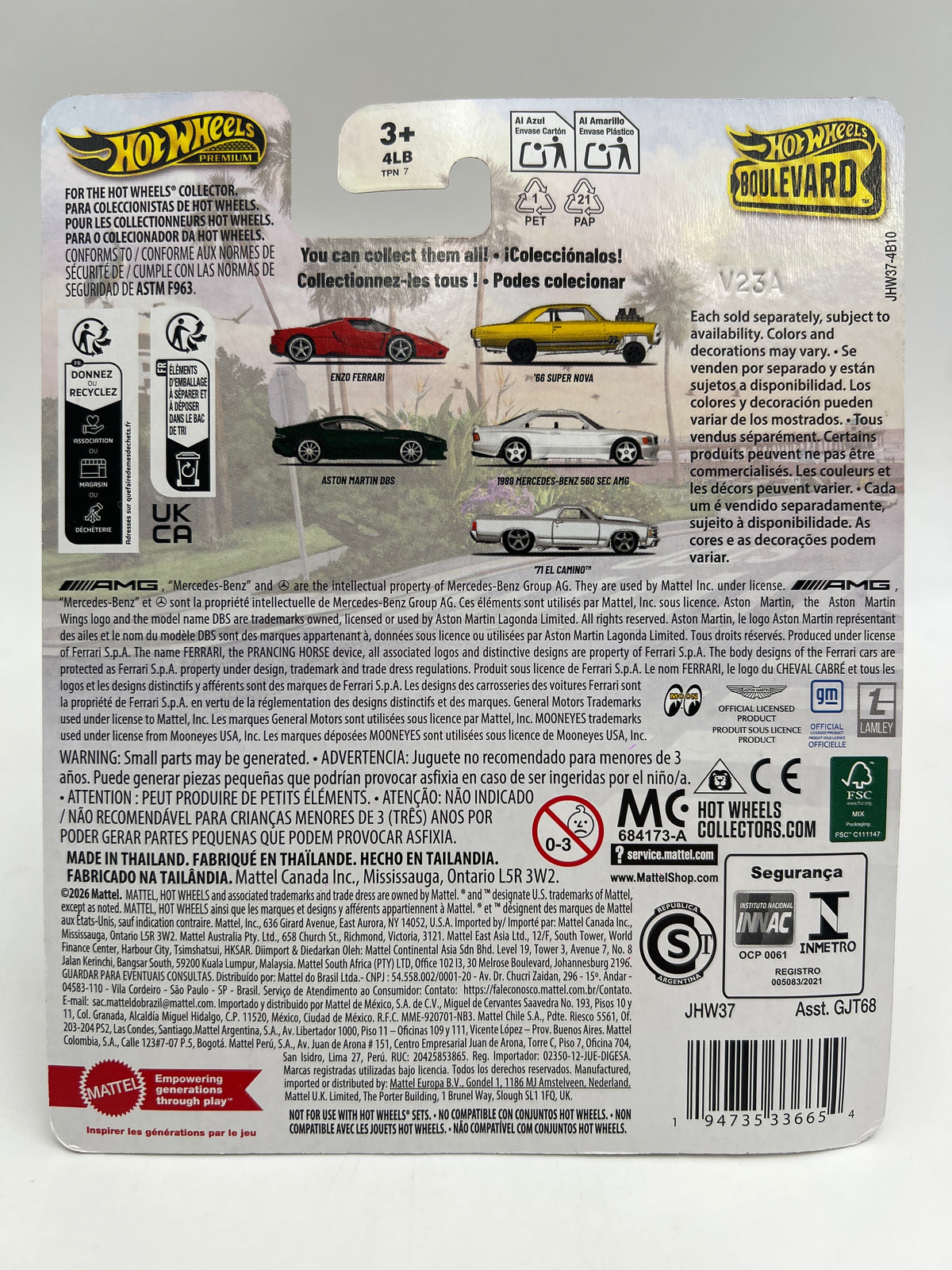 Hot Wheels Premium Boulevard #159 Mercedes-Benz 560 SEC AMG White 259A