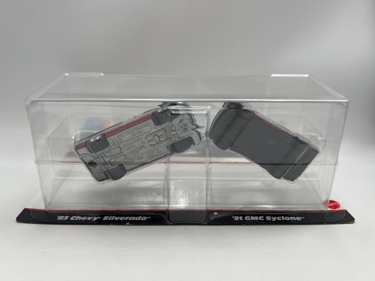 Hot Wheels Premium Target 2 Pack Borla 83 Chevy Silverado & 91 GMC Syclone W/Protector