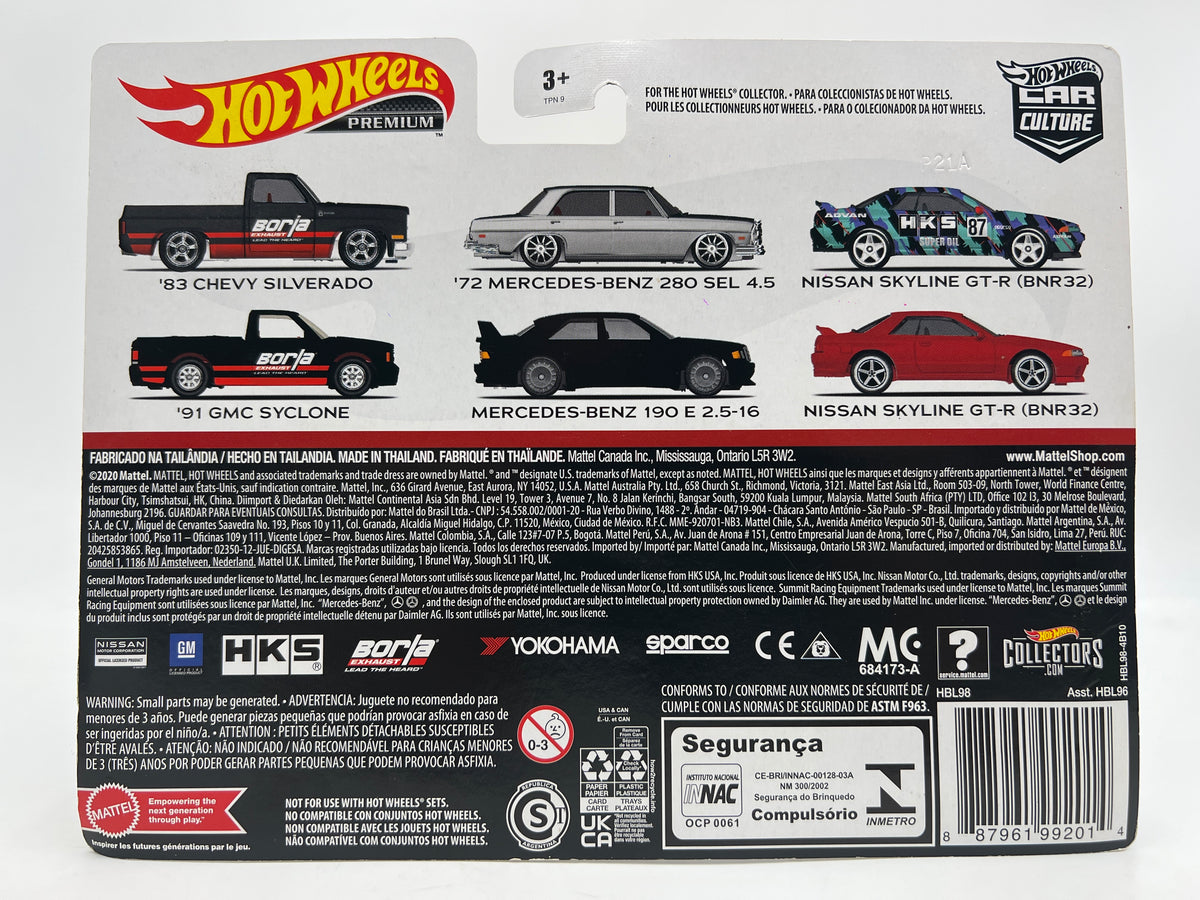 Hot Wheels Premium Target 2 Pack Borla 83 Chevy Silverado & 91 GMC Syclone W/Protector