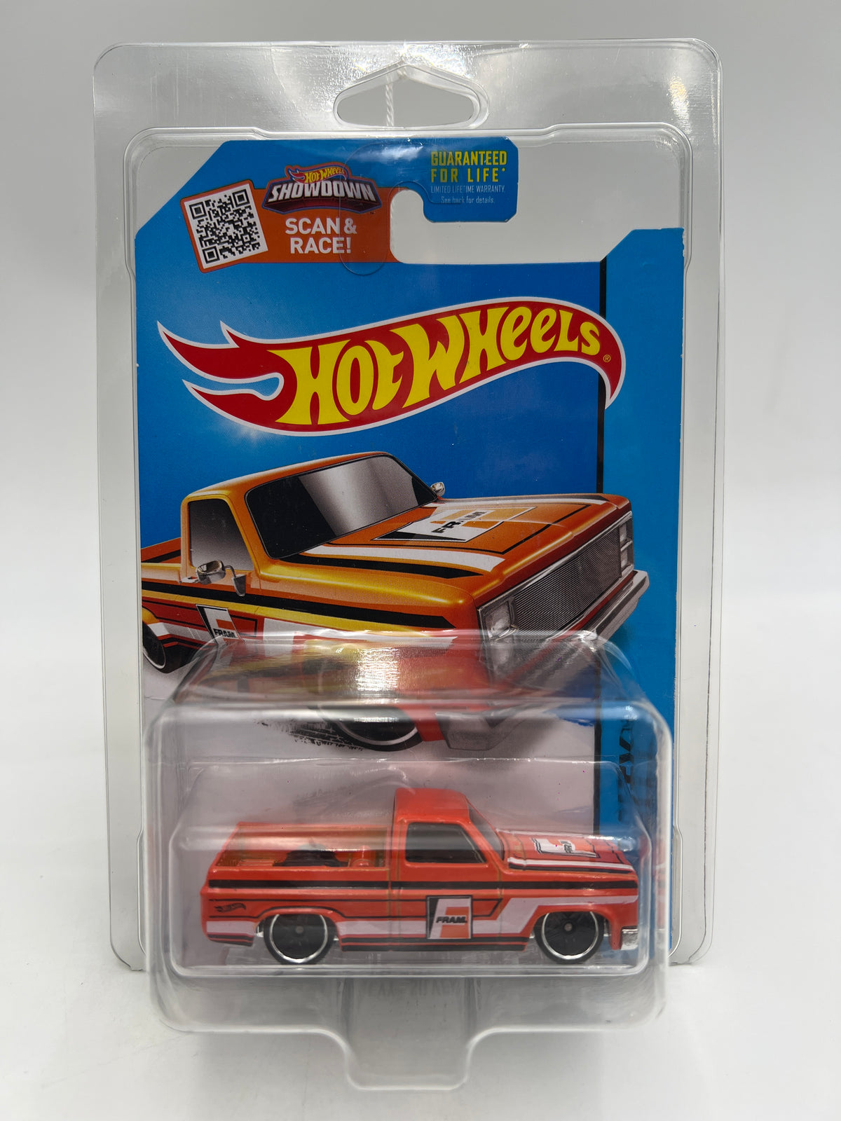 2015 Hot Wheels City #16 83 Chevy Silverado Fram Orange W/Protector