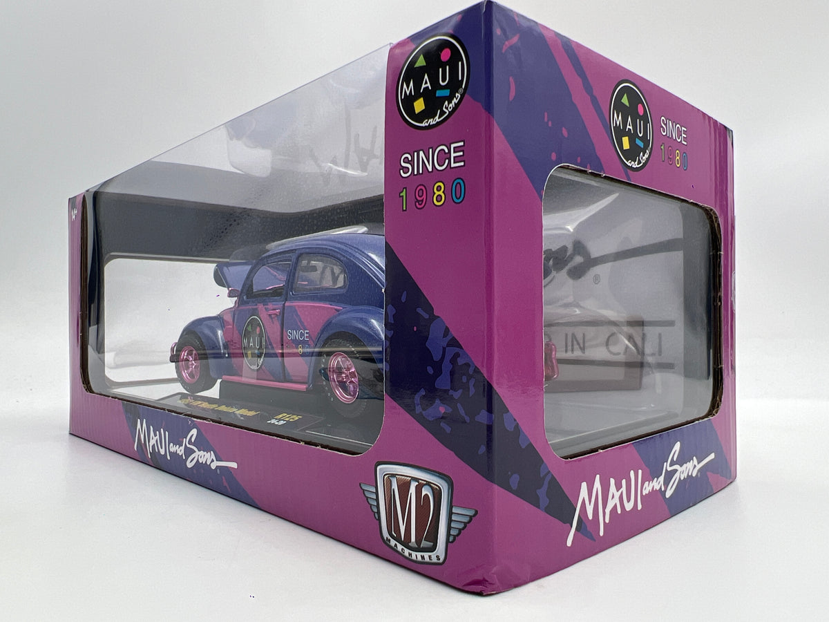 M2 Machines 1/24 Scale R125 CHASE Maui And Sons 1952 VW Beetle Deluxe Model Purple