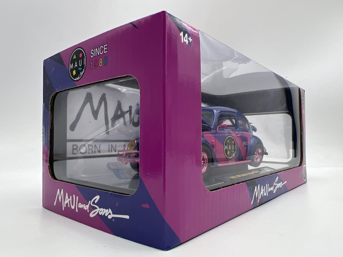 M2 Machines 1/24 Scale R125 CHASE Maui And Sons 1952 VW Beetle Deluxe Model Purple