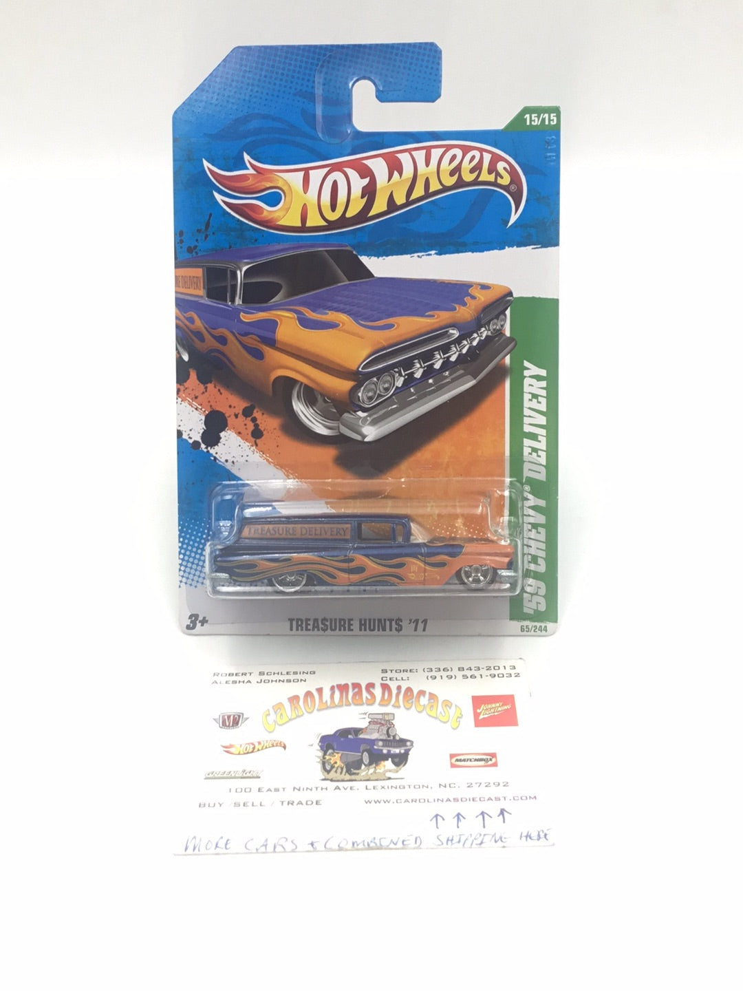 2011 hot wheels super treasure hunt #65 59 Chevy Delivery W/ Protector