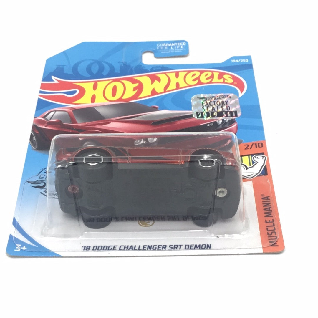 2019 hot wheels super treasure hunt #194 18 Dodge Challenger SRT Demon factory sealed sticker W/Protector