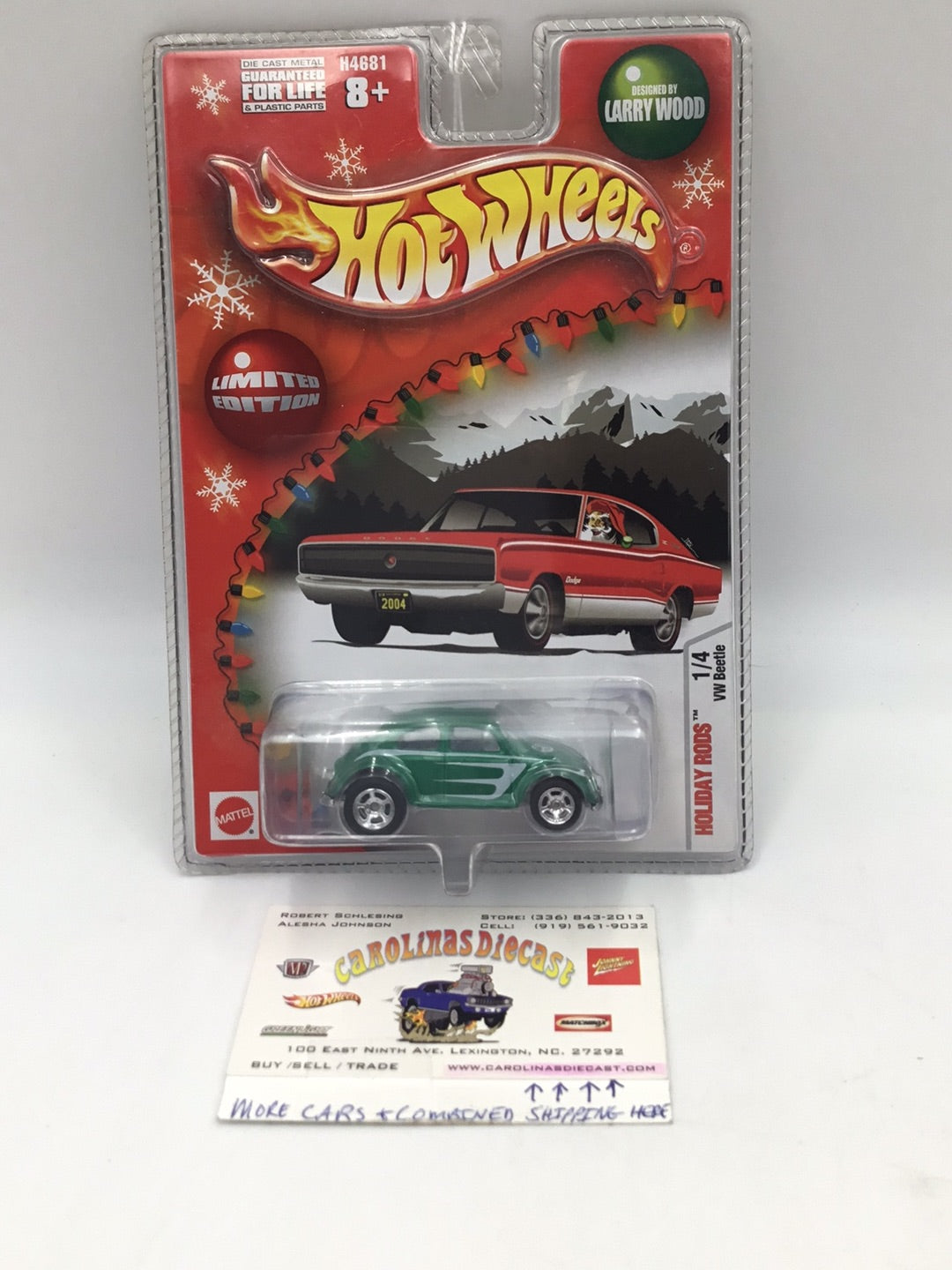 Hot wheels holiday rods Larry wood VW Beetle Green