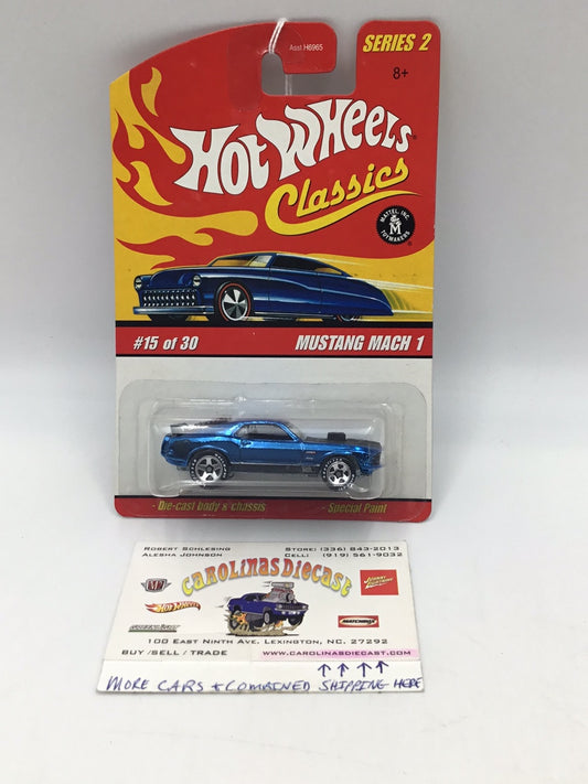 Hot wheels classics series 2 #15 Mustang Mach 1 Blue DD4