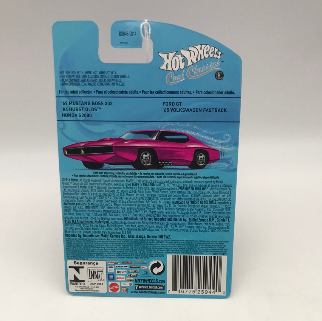 Hot wheels cool classics Ford GT 24/30 metal/metal retro slots pink car on card Z5