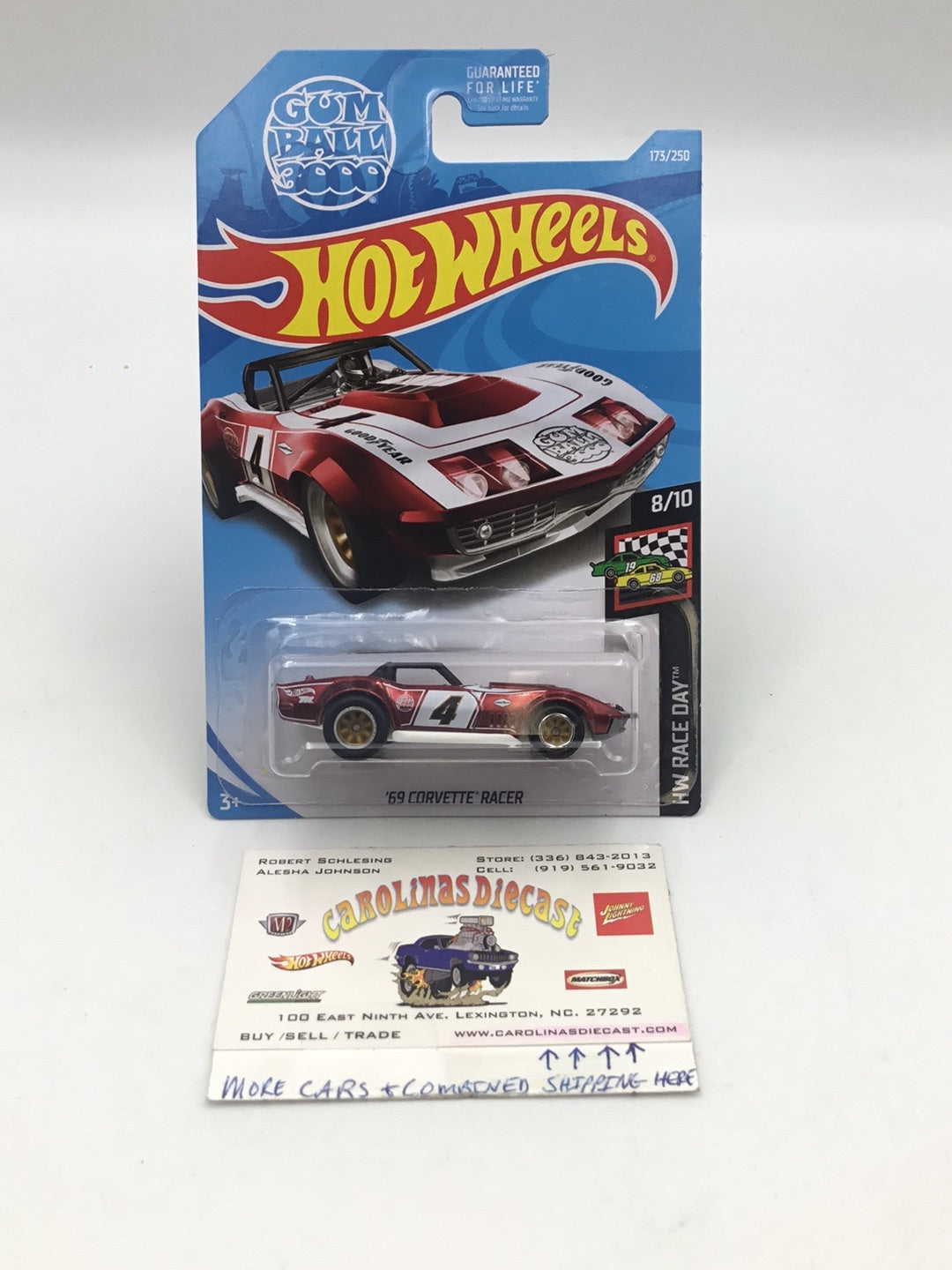 2019 hot wheels super treasure hunt #173 69 Corvette Racer W/Protector