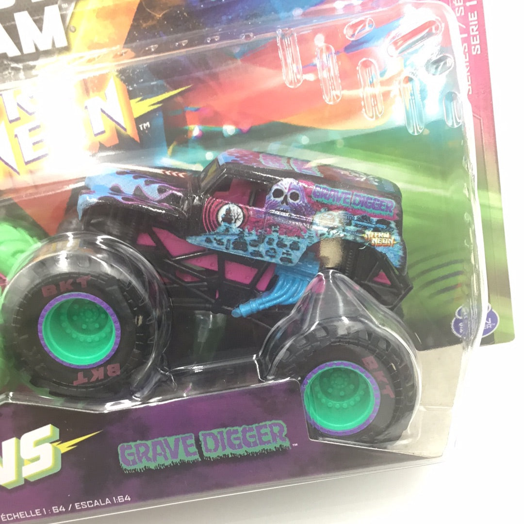 monster jam series 1 nitro neon 2 pack Earthshaker Vs. Grave Digger walmart exclusive 126I