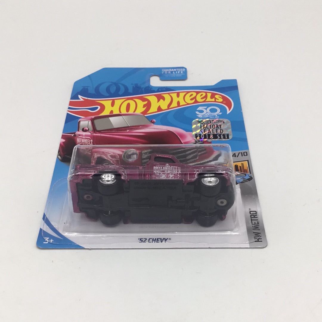 2018 hot wheels super treasure hunt 52 Chevy factory sealed sticker W/Protector