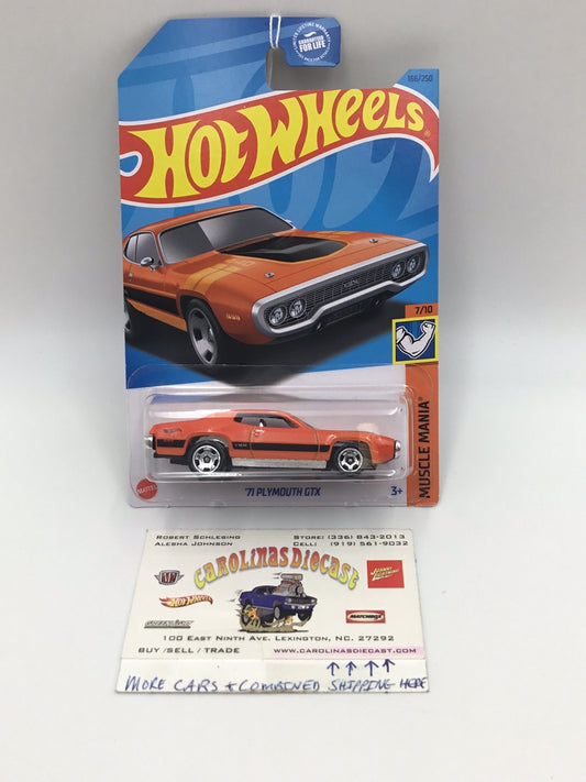 2023 hot wheels J case #166 71 Plymouth GTX orange EE7