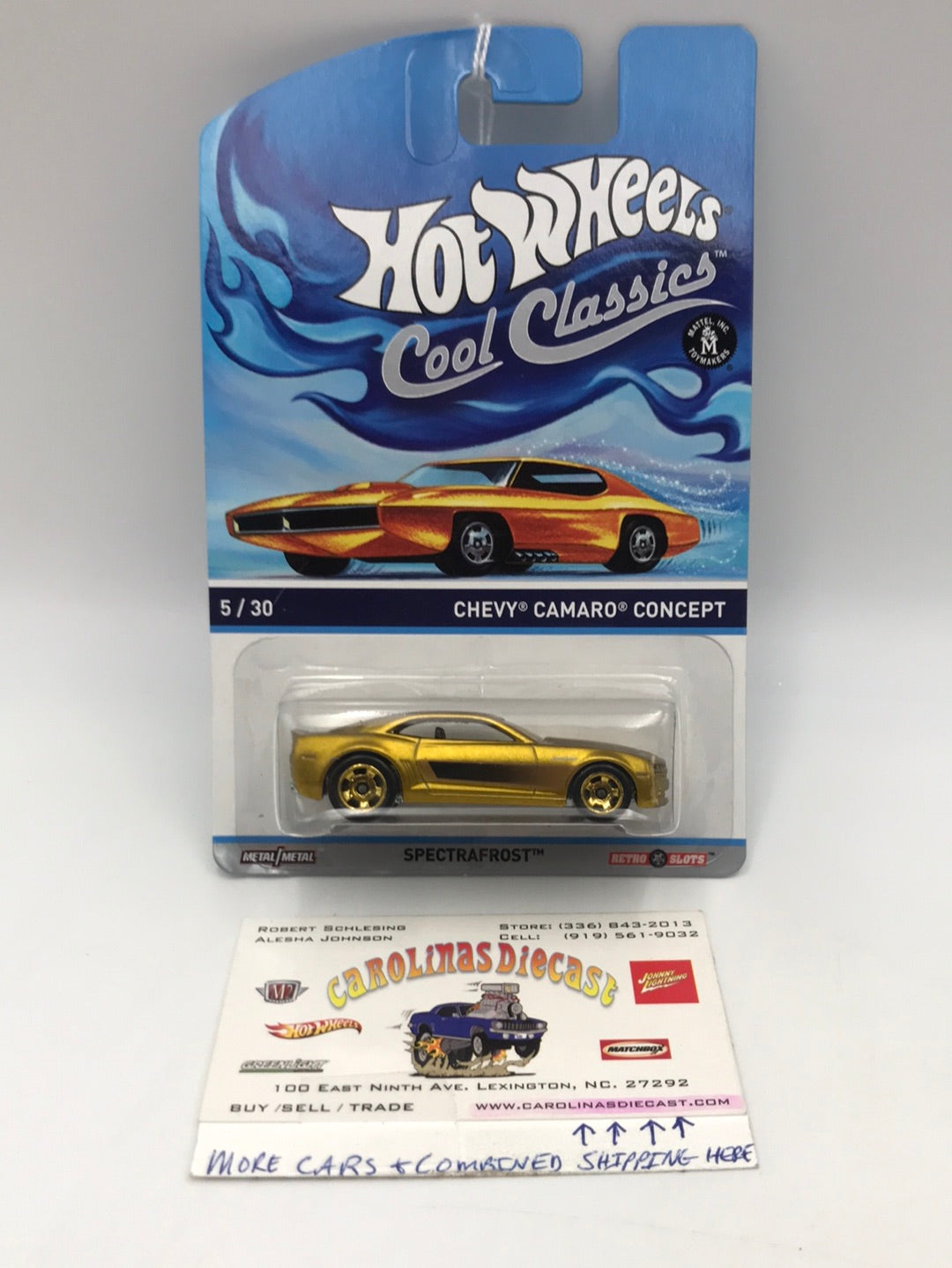Hot wheels cool classics Chevy Camaro Concept 5/30 metal/metal retro slots orange car on card Z1