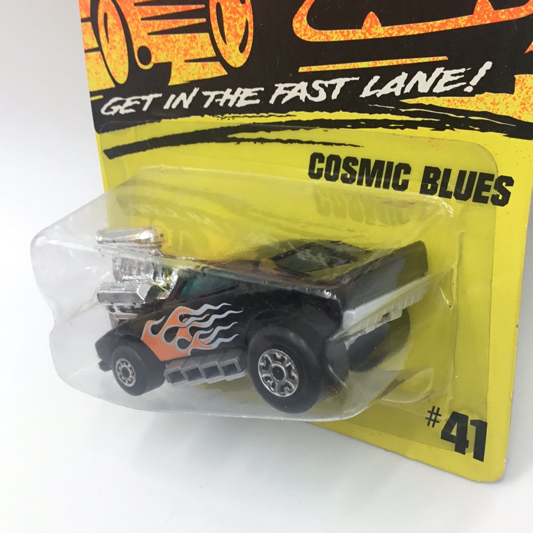 1995 Matchbox #41 Cosmic Blues black with flames 50C