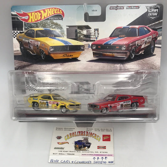 Hot wheels car culture team 2 pack target exclusive 72 Plymouth Cuda FC Plymouth Duster FC