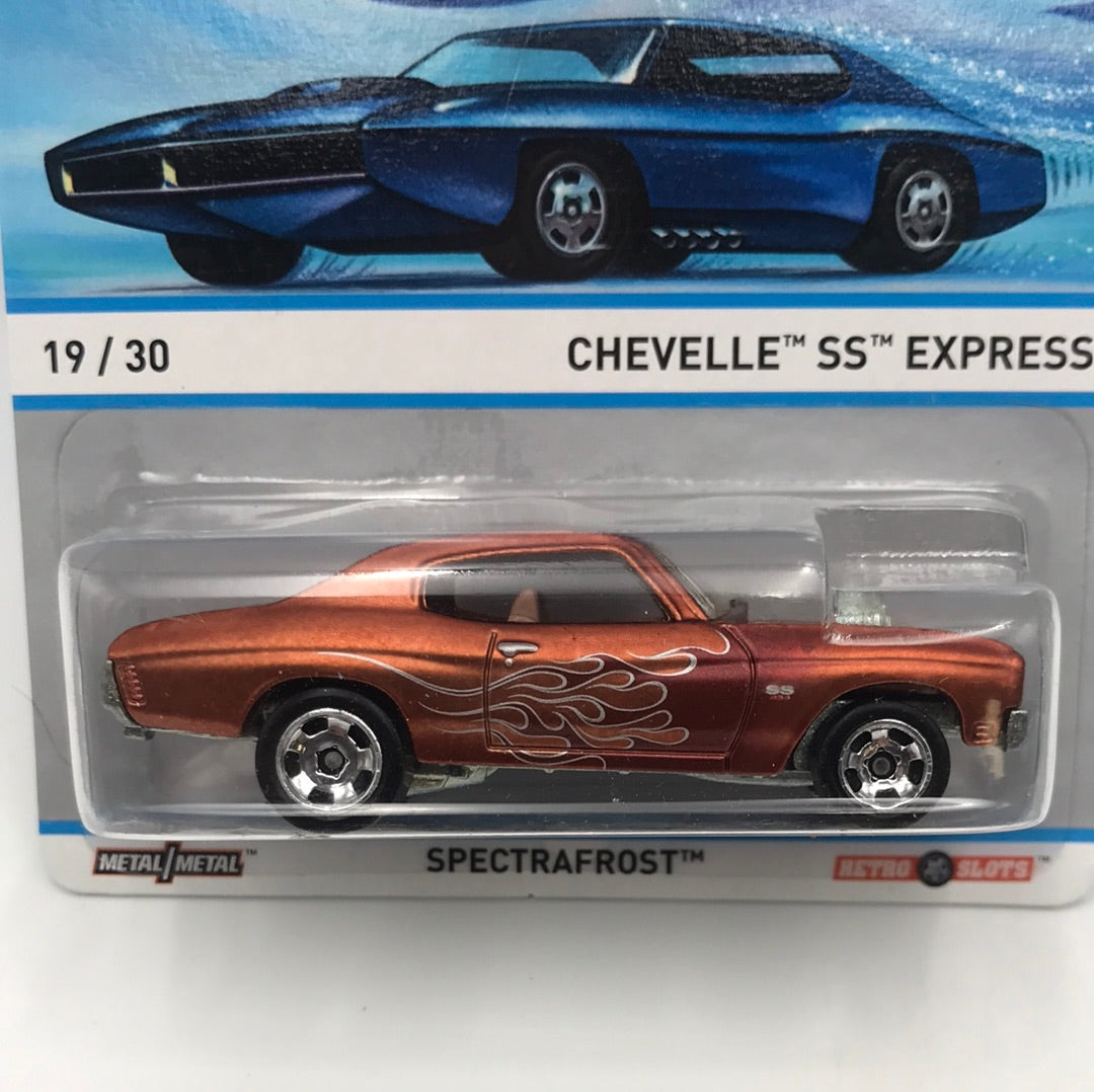 Hot wheels cool classics Chevelle SS Express 19/30 metal/metal retro slots blue car on card Z1