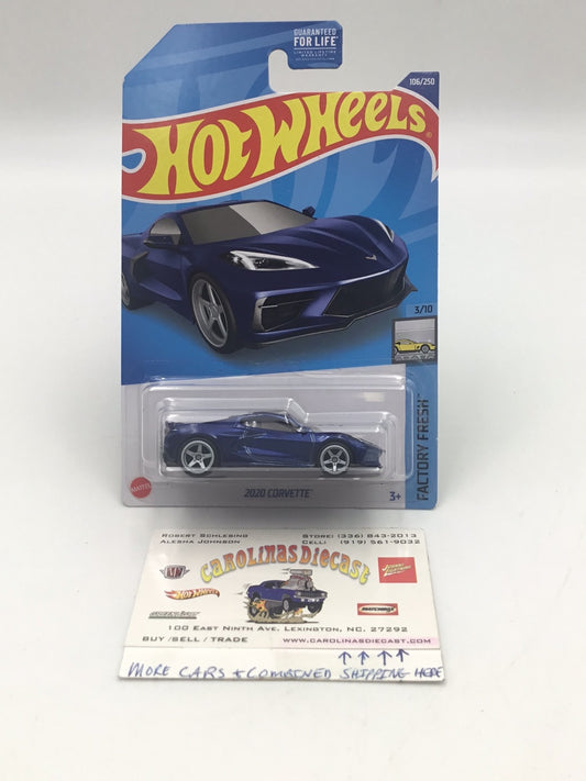 2022  hot wheels super treasure hunt 2020 Corvette US Card W/ Protector VHTF