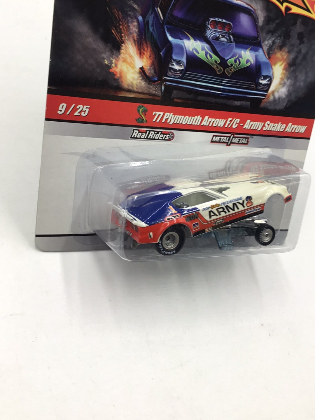 Hot wheels drag strip demons 9/25 1977 Plymouth Arrow F/C Army Snake Arrow