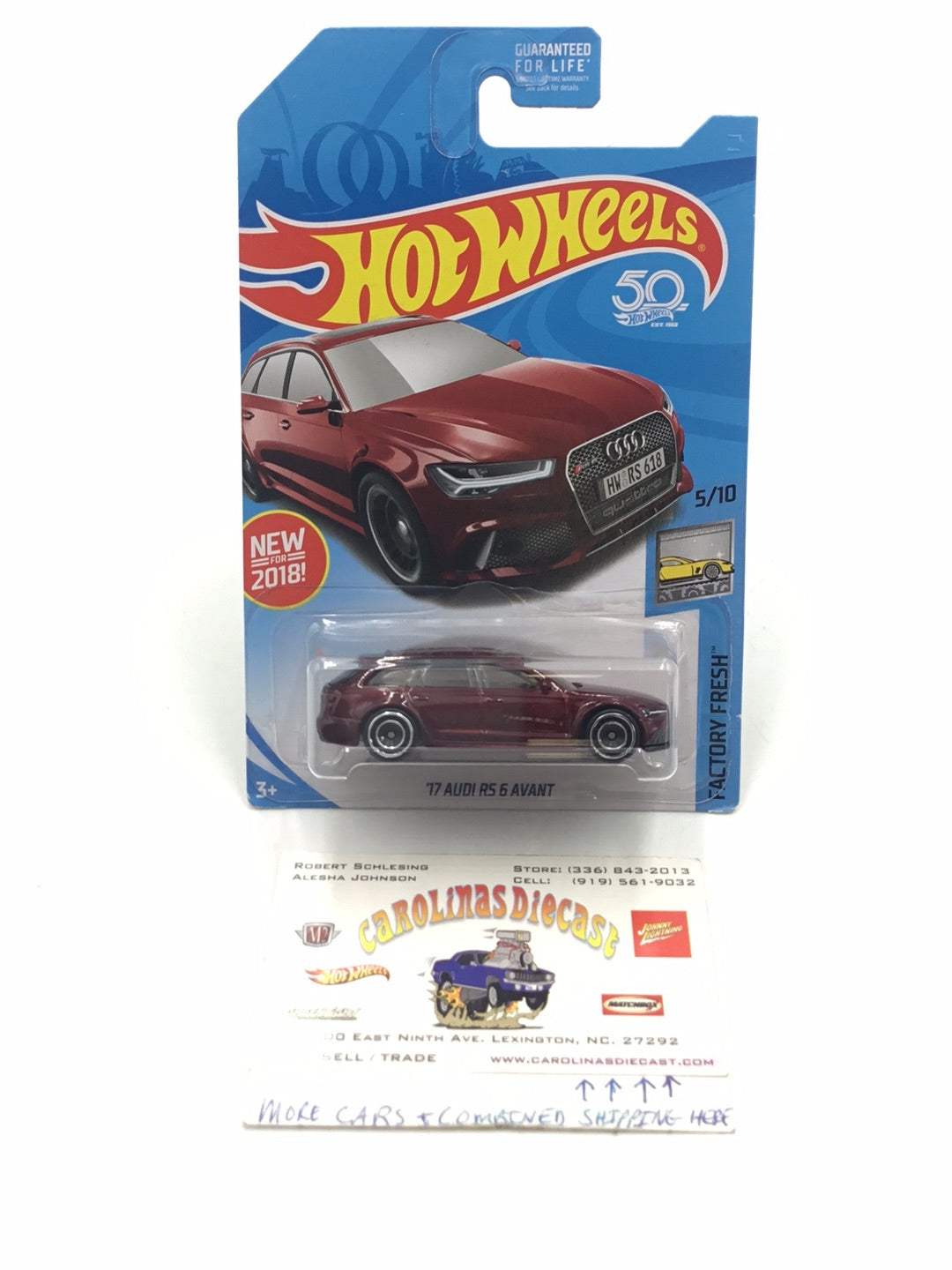 2018 hot wheels super treasure hunt 17 Audi RS 6 Avant W/Protector