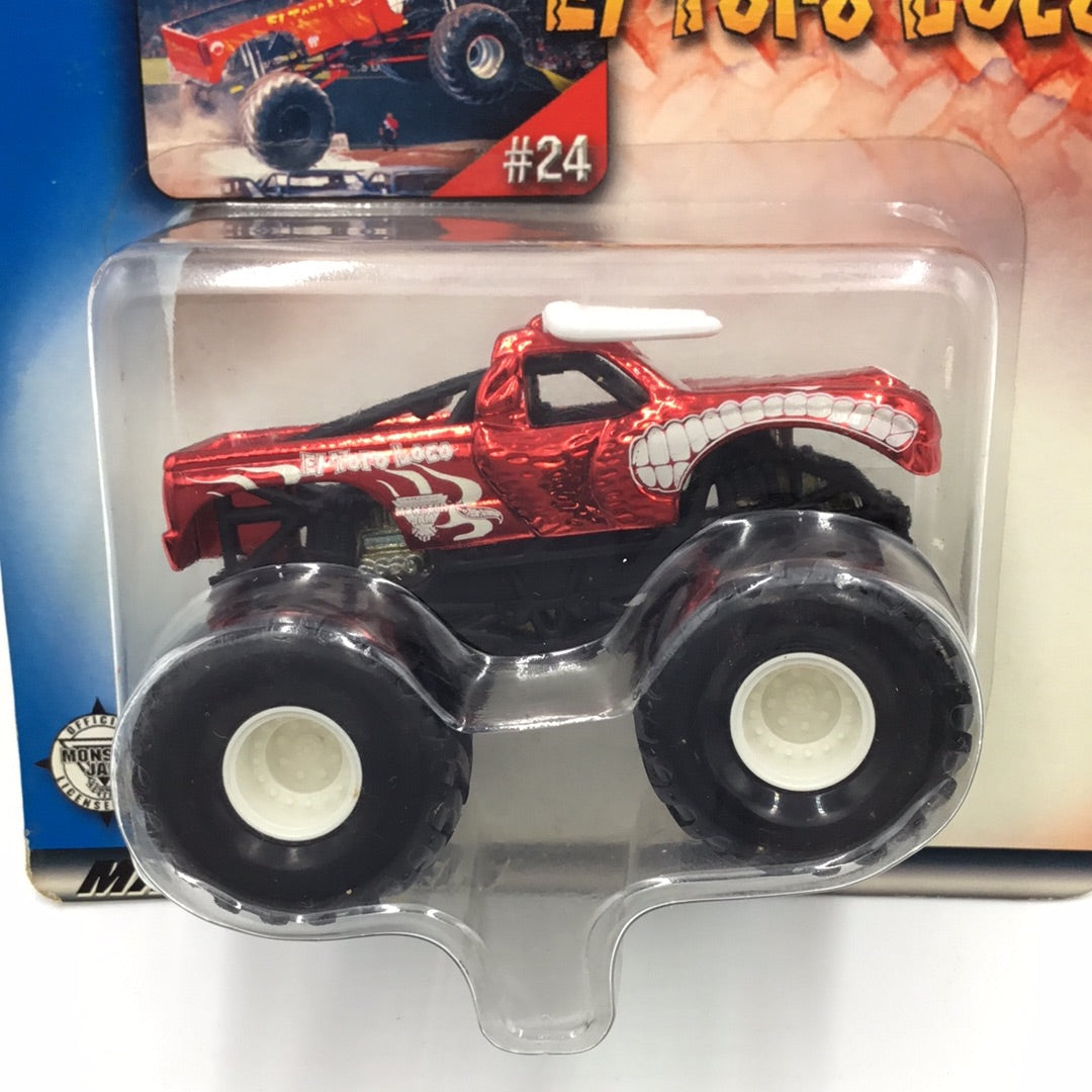 Hot Wheels monster jam #24 El Toro Loco chrome red VHTF