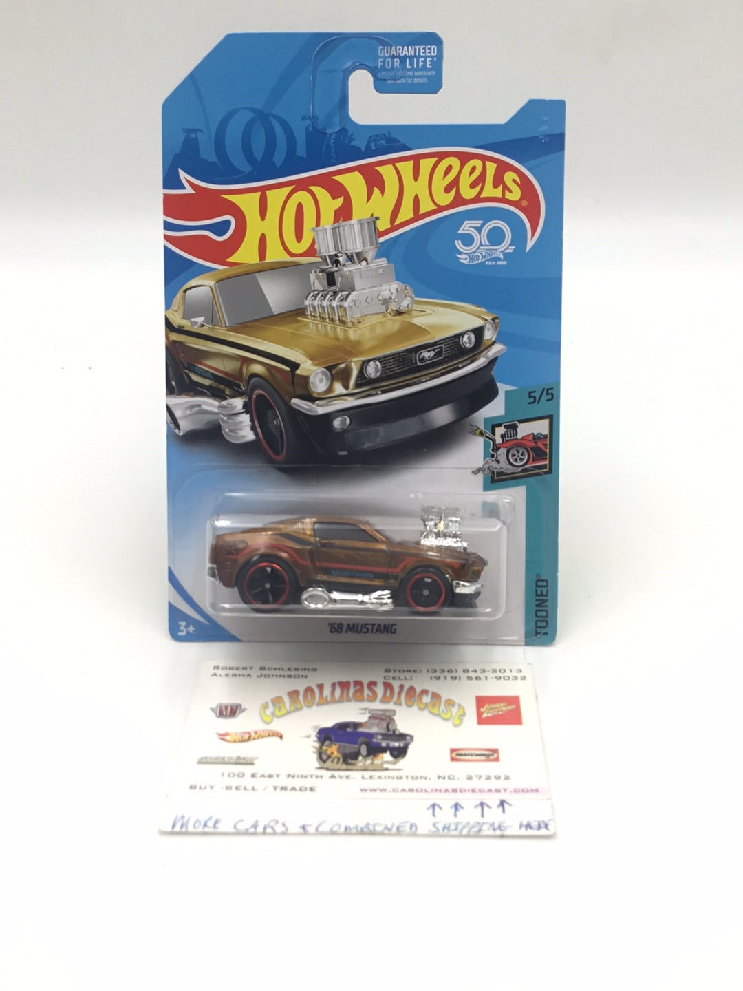 2018 hot wheels super treasure hunt 68 Mustang W/Protector