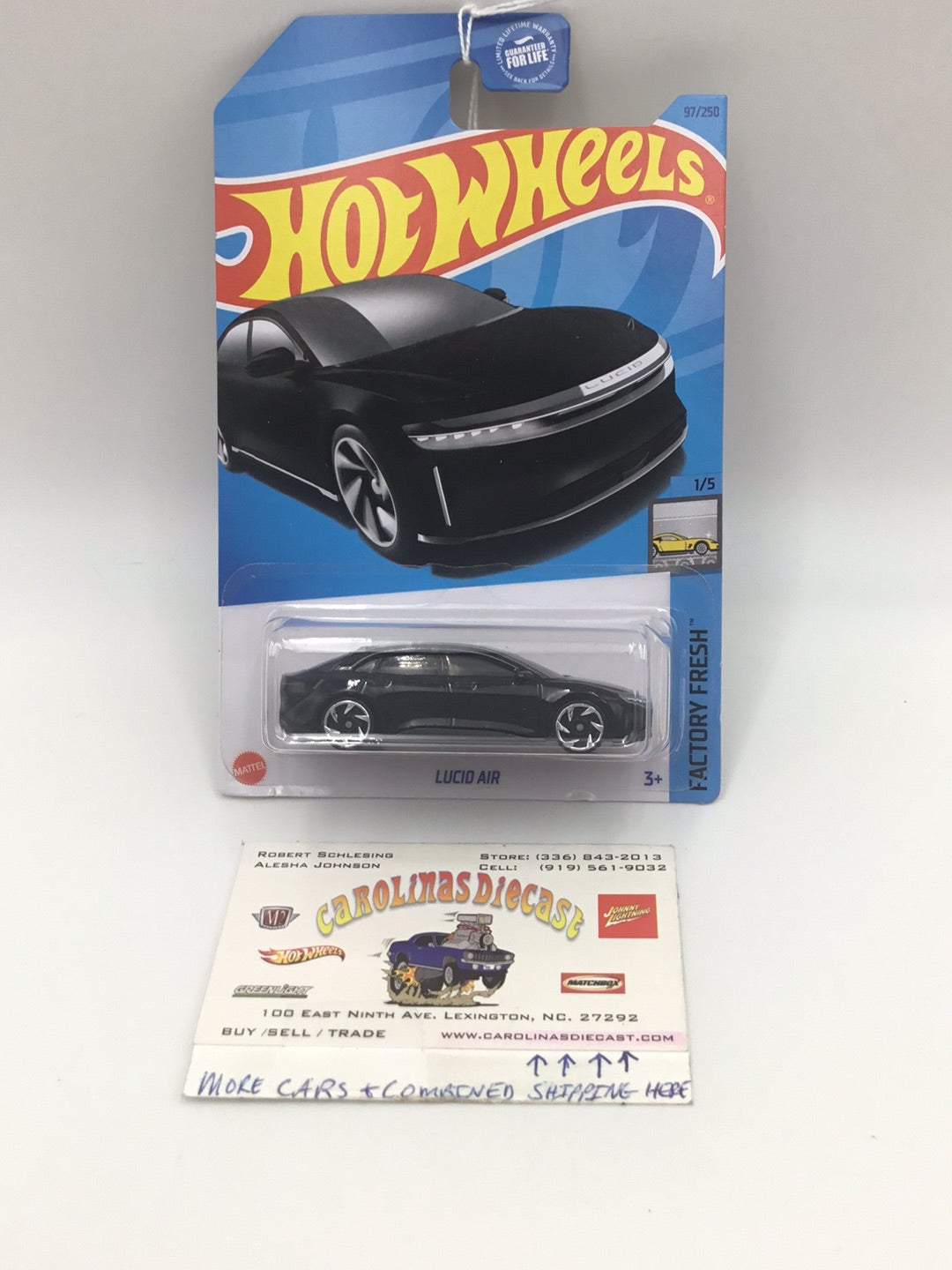 2023 hot wheels J case #97 Lucid Air black 42H