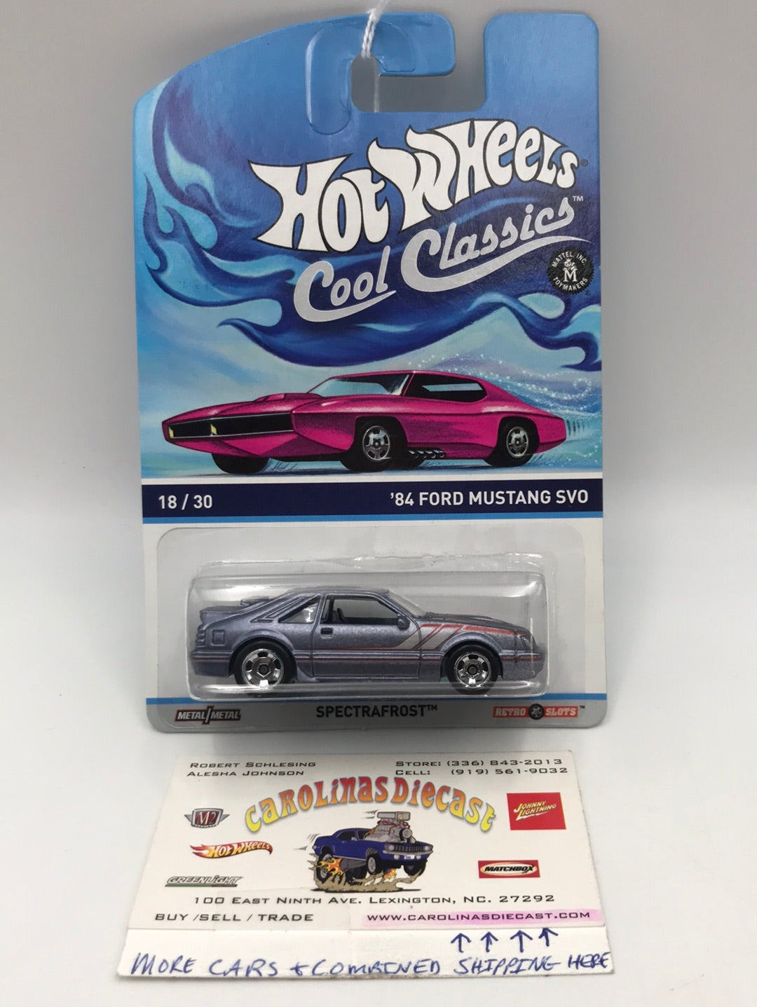 Hot wheels cool classics 84 Ford Mustang SVO 18/30 metal/metal retro slots pink car on card Z5