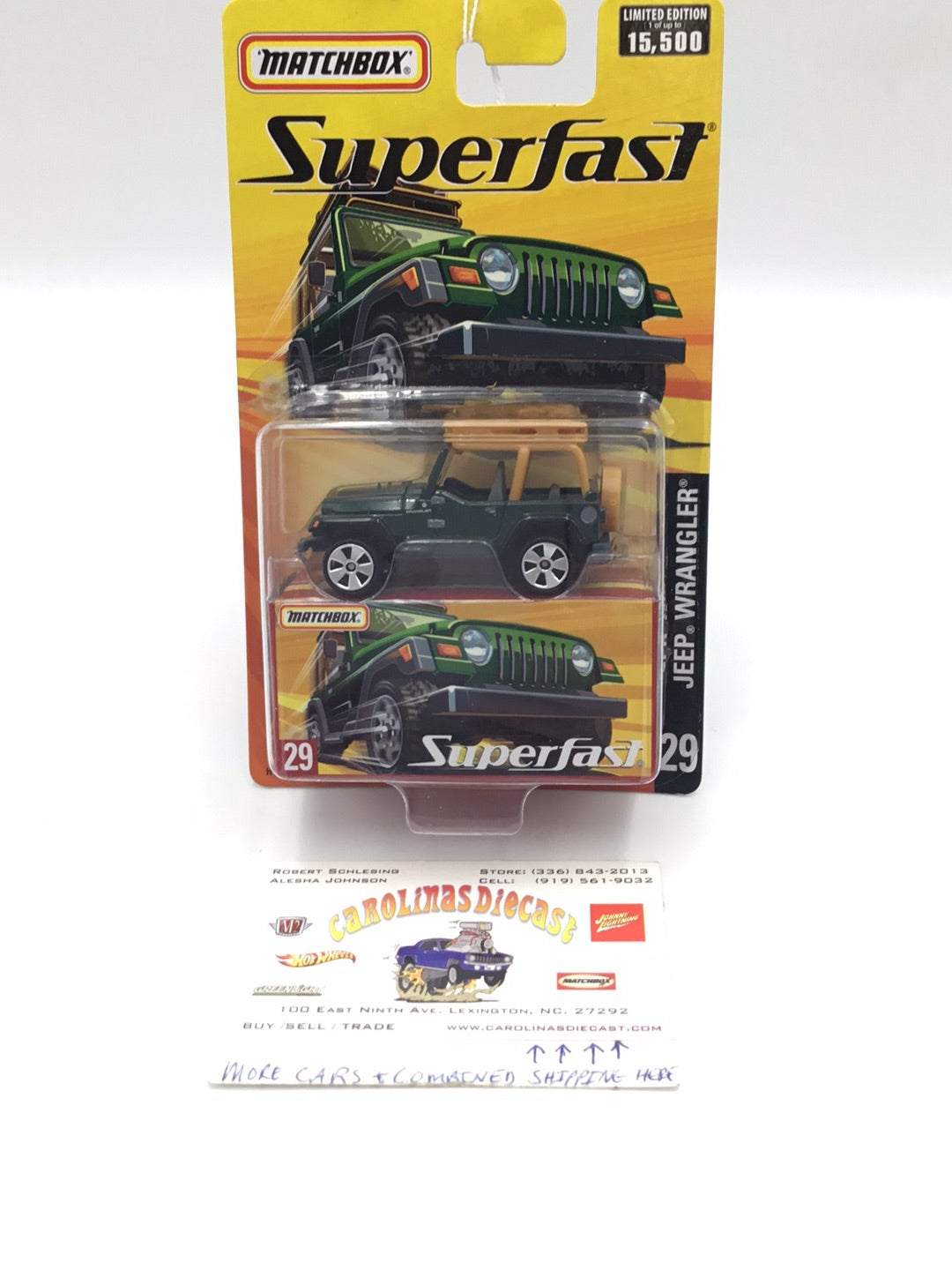 Matchbox Superfast #29 Jeep Wrangler green limited to 15,500 (R2)