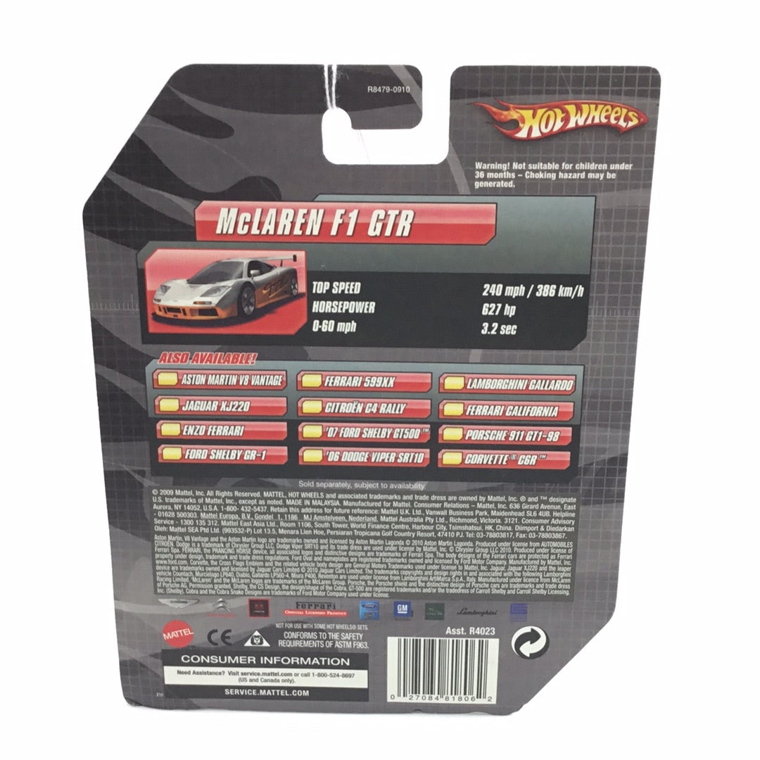 Hot wheels Speed Machines McLaren F1 GTR silver orange VHTF