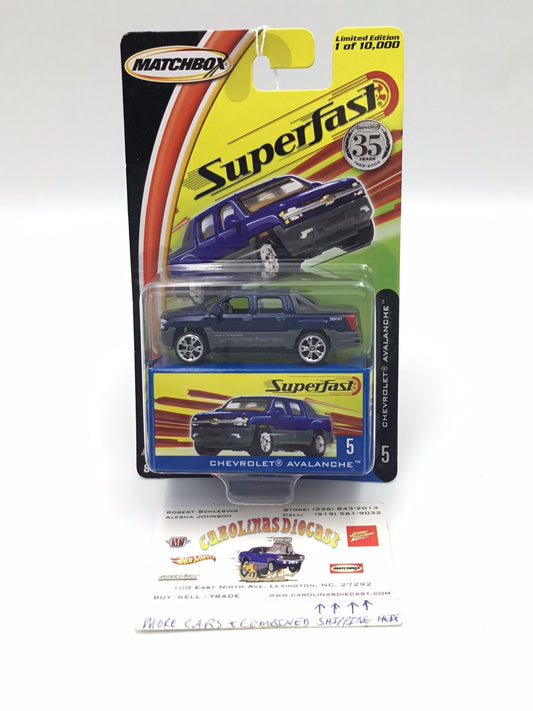 Matchbox Superfast #5 Chevrolet Avalanche blue limited to 10,000 (Q7)