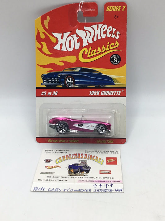 Hot wheels classics series 2 #5 1958 Corvette pink CC3