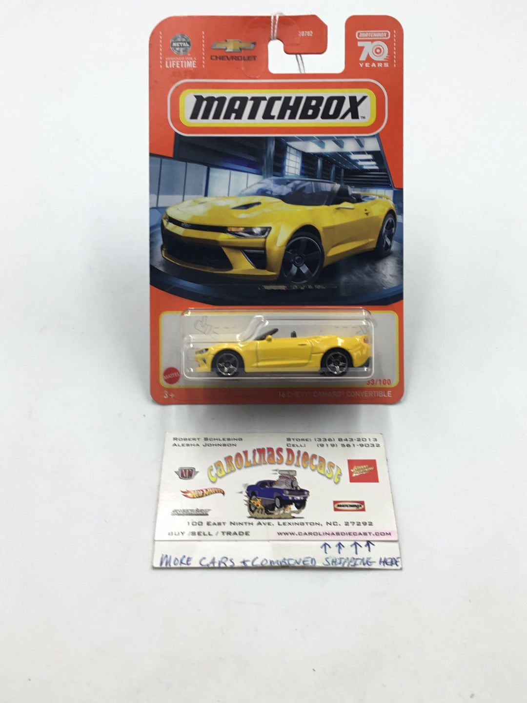 2023 matchbox 70 years #33 2016 Chevy Camaro Convertible