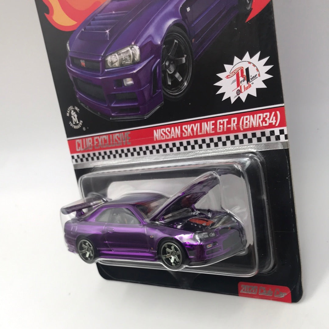 2020 Hot wheels redline club Club Car Nissan Skyline GT-R (BNR34) Purple  Real Riders