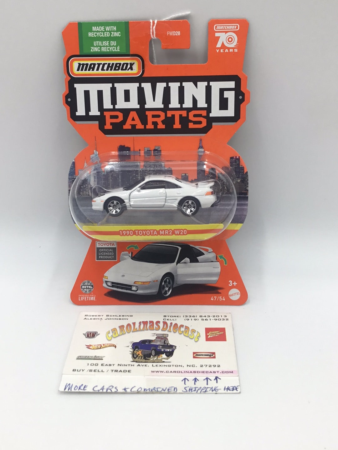 2023 Matchbox Moving Parts 1990 Toyota MR2 W20 white