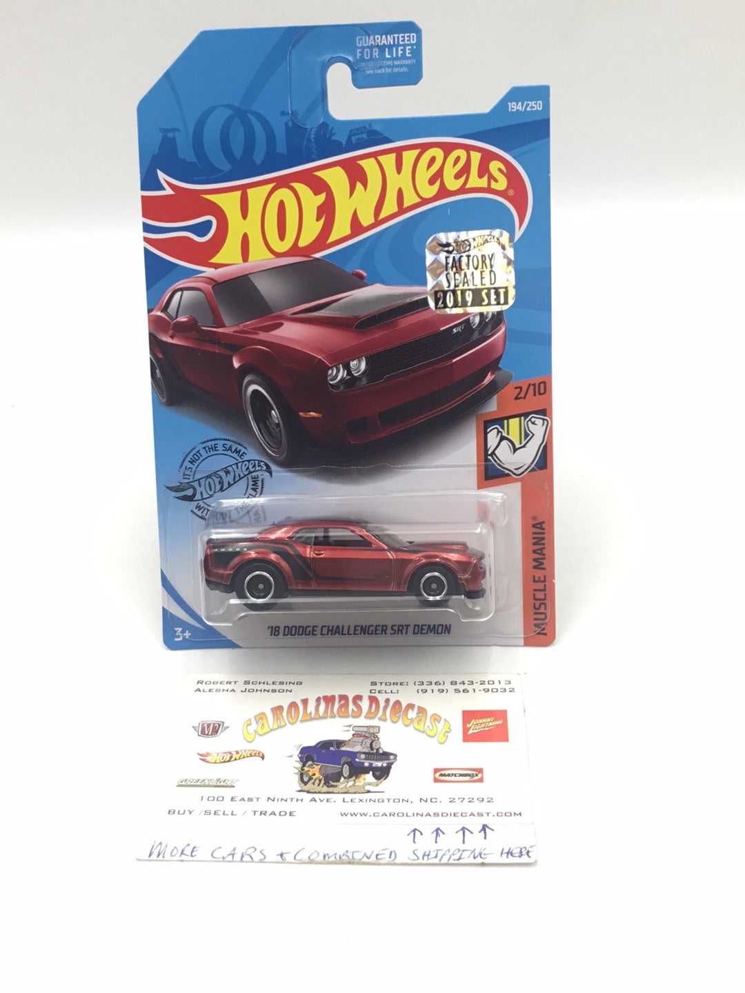 2019 hot wheels super treasure hunt #194 18 Dodge Challenger SRT Demon factory sealed sticker W/Protector