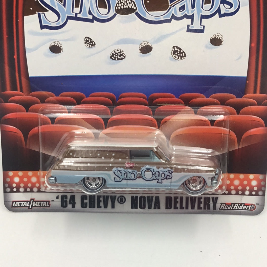 Hot Wheels Pop Culture Snow Caps 64 Chevy Nova Delivery real riders E2