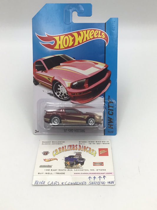 2014 hot wheels super treasure hunt #95 07 Ford Mustang  W/Protector