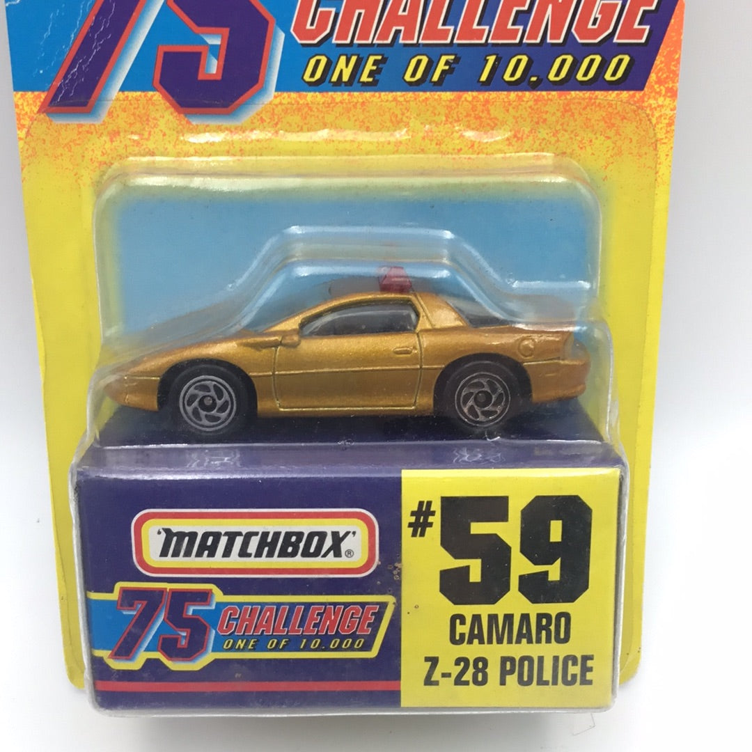 Matchbox 75 Challenge #59 Camaro Z-28 Police 163A