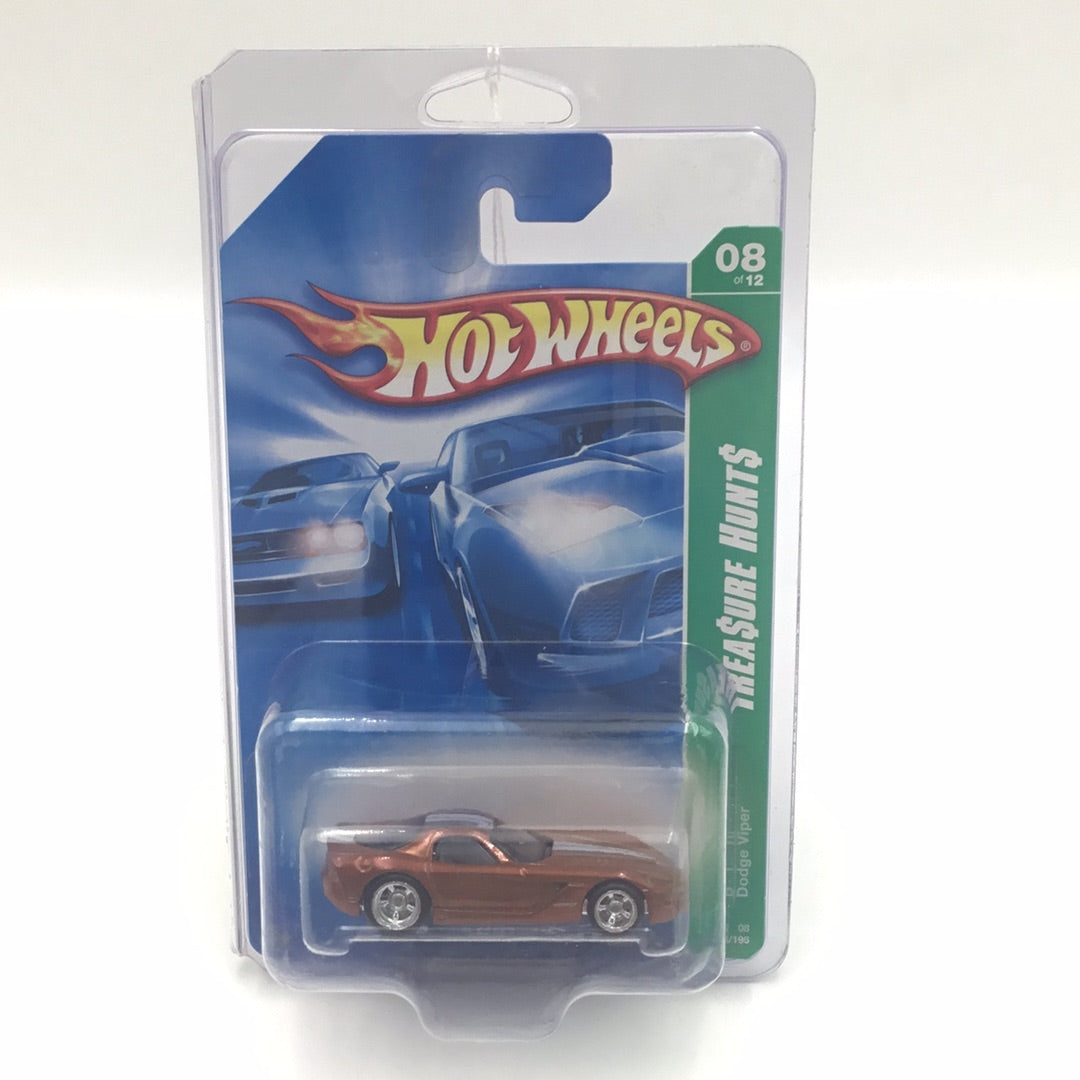 2008 Hot Wheels Super Treasure Hunt #168 Dodge Viper W/Protector real riders