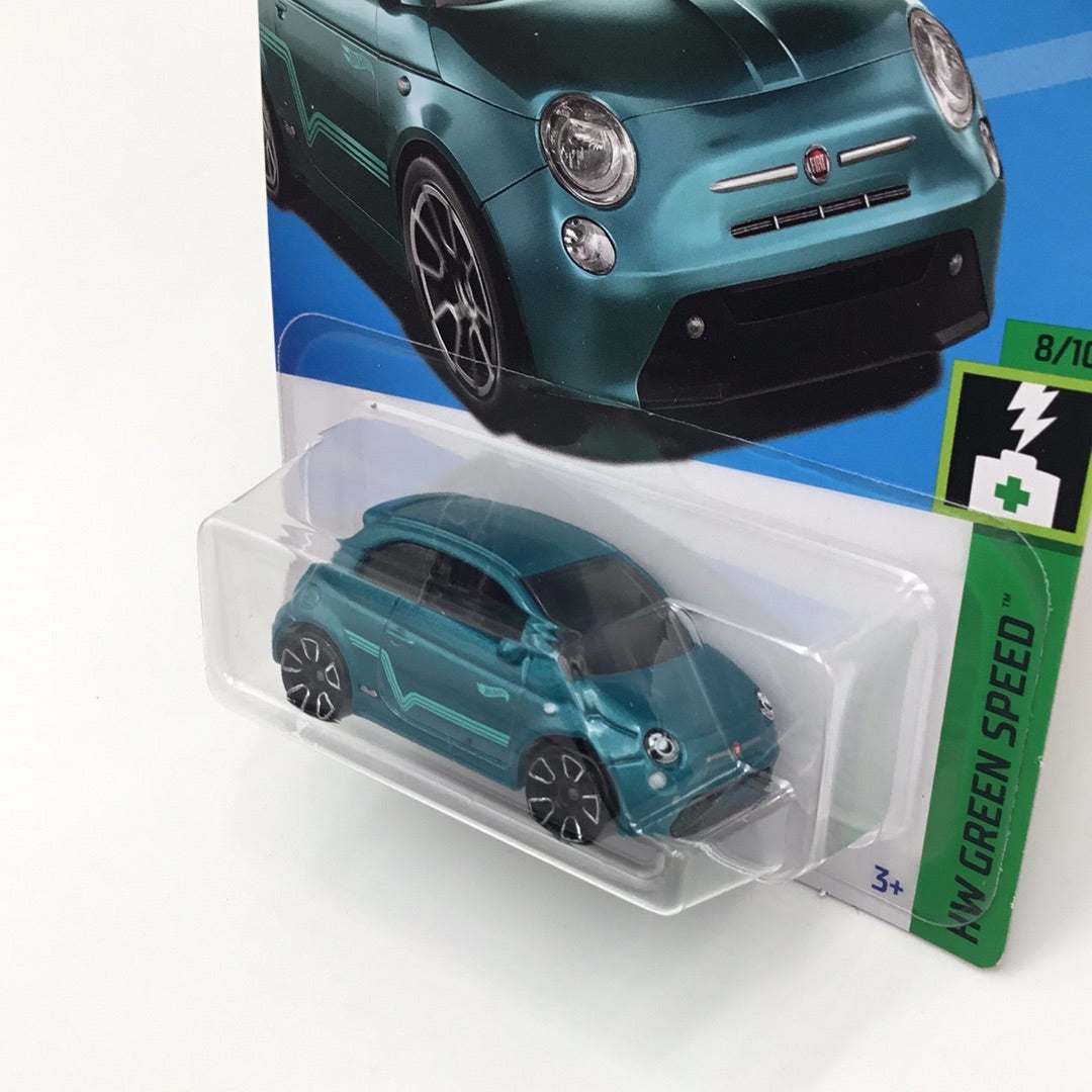 Hot Wheels Fiat 500e – HW Green Speed 8/10, Teal, 144/250, Maßstab 1:64, Die-Cast Hot Wheels Fiat 500e – HW Green Speed 8/10, Teal, 144/250, Maßstab 1:64, Die-Cast