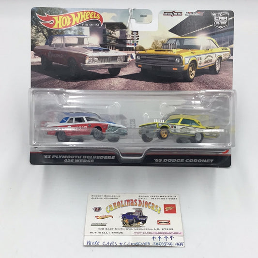 Hot wheels car culture team 2 pack target exclusive 63 Plymouth Belvedere 65 Dodge Coronet 245B