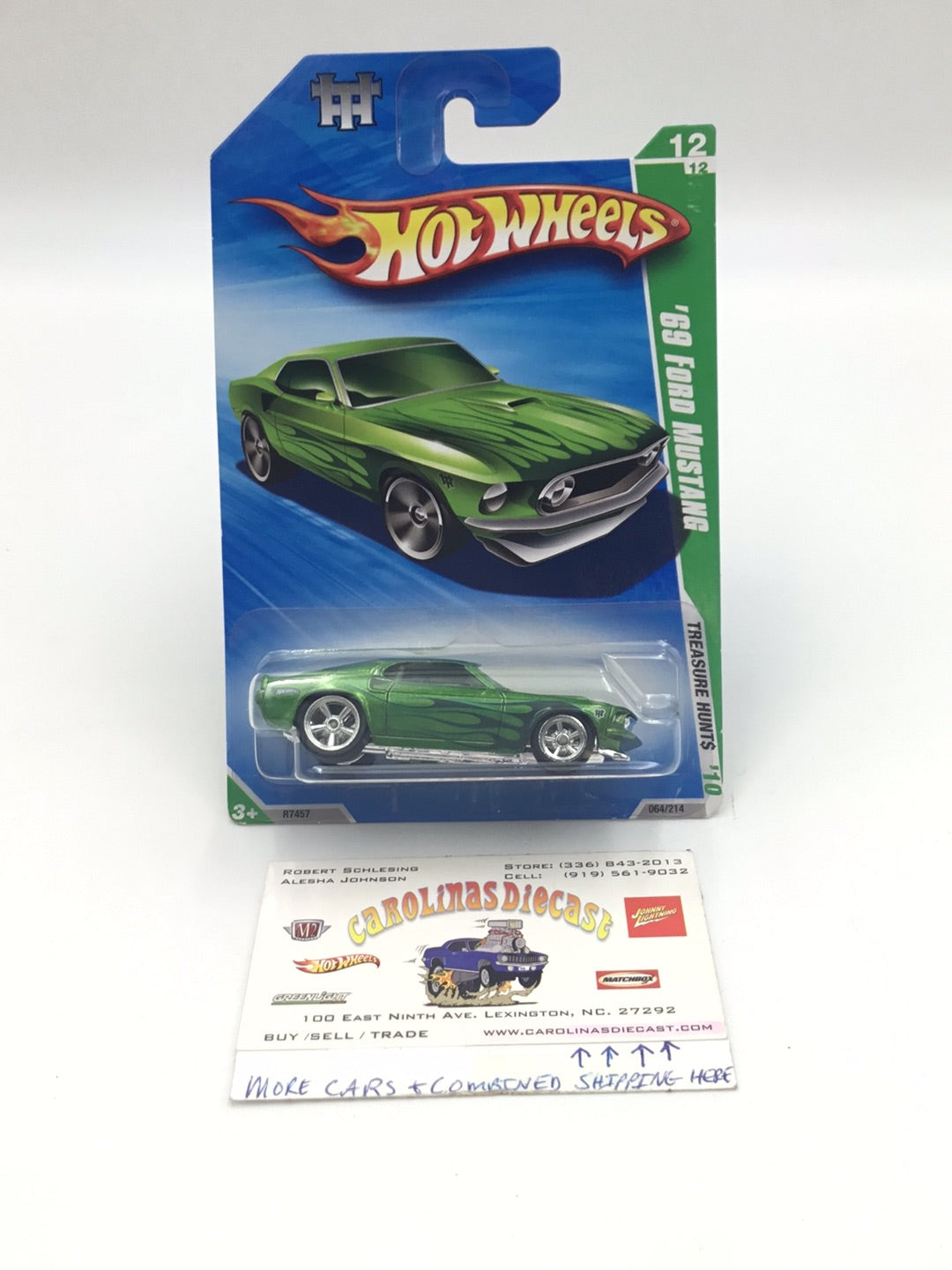 2010 hot wheels super treasure hunt #64 69 Ford Mustang W/Protector