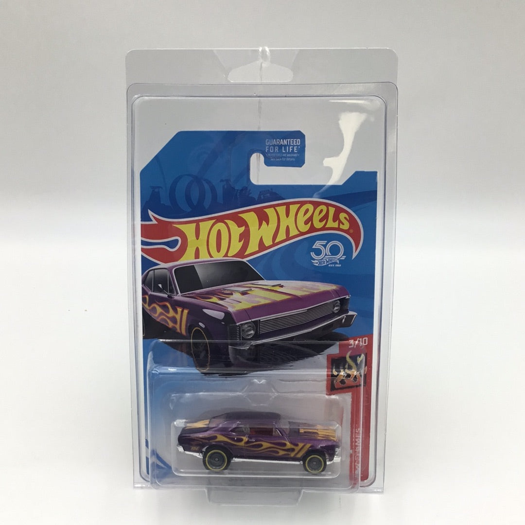 2018 hot wheels super treasure hunt 68 Chevy Nova W/Protector