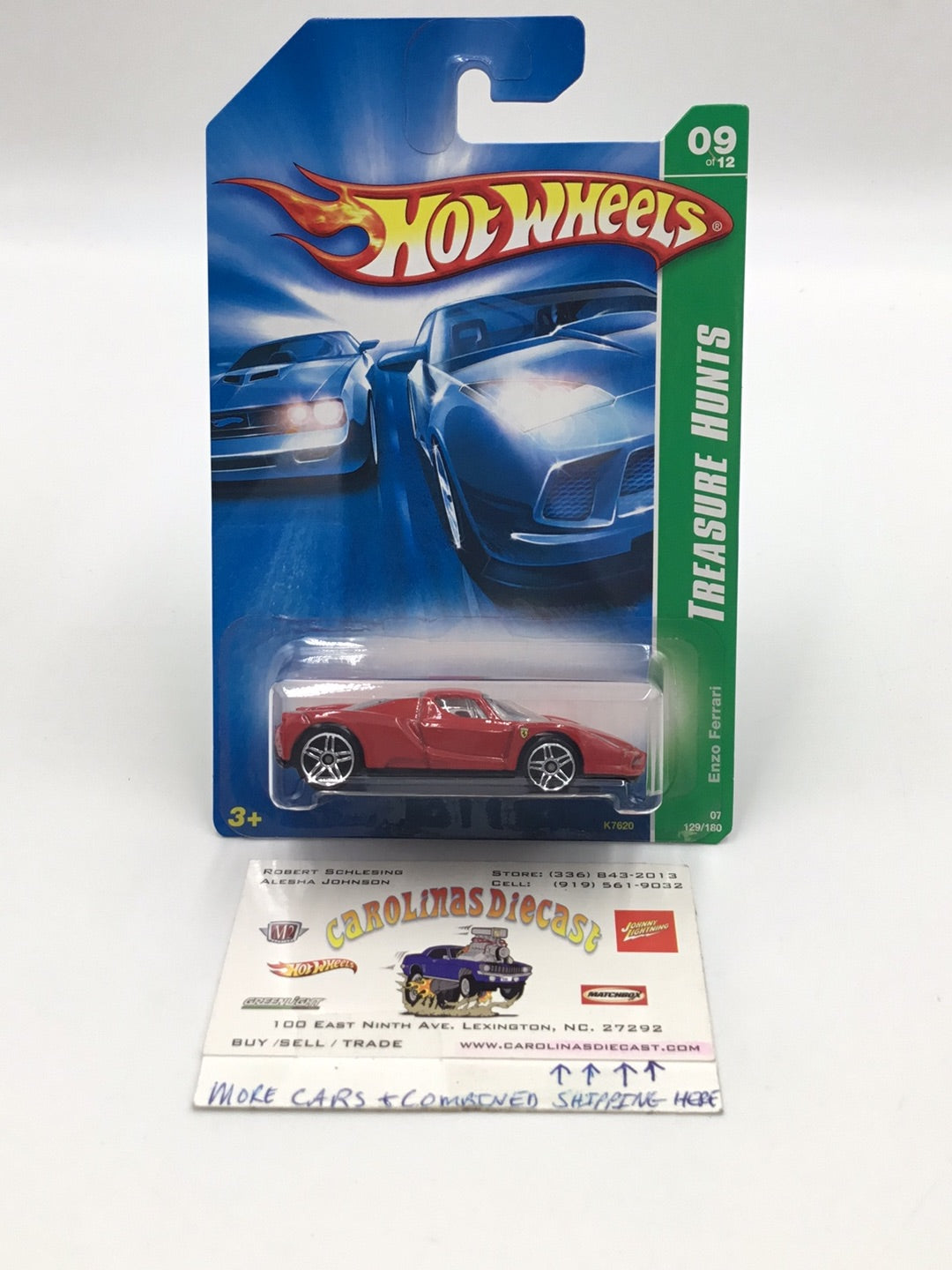 2007 Hot wheels TREASURE HUNT  #129 Enzo Ferrari W/Protector