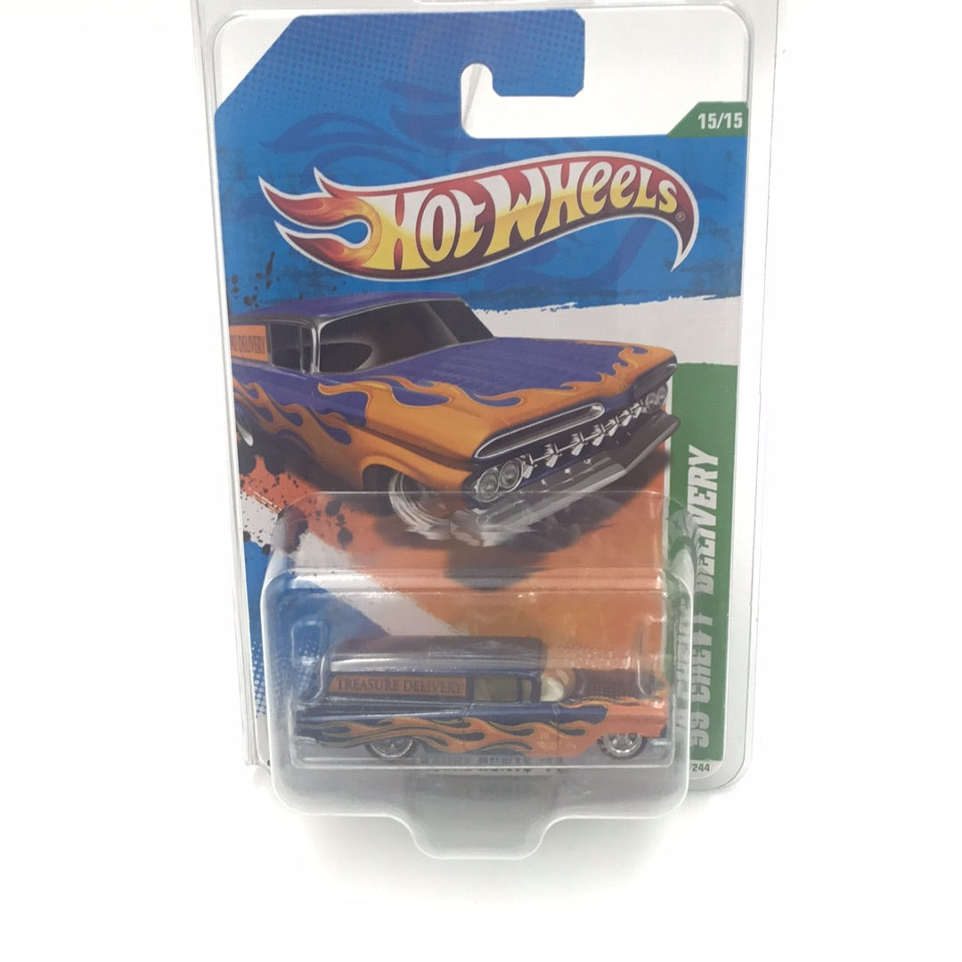 2011 hot wheels super treasure hunt #65 59 Chevy Delivery W/ Protector